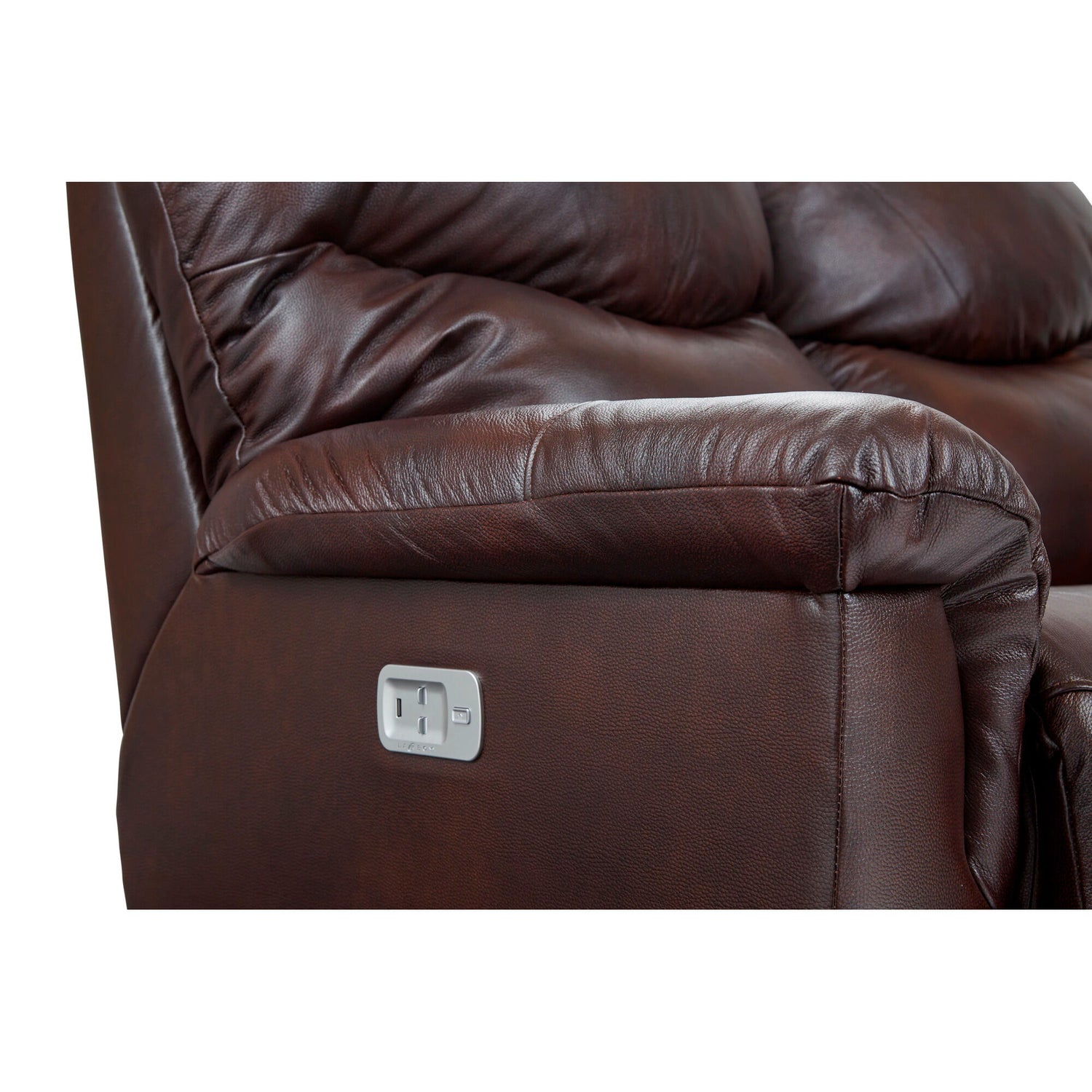 James Leather Power Plus Reclining Console Loveseat - QK1081508_LAZY_IS1_OL