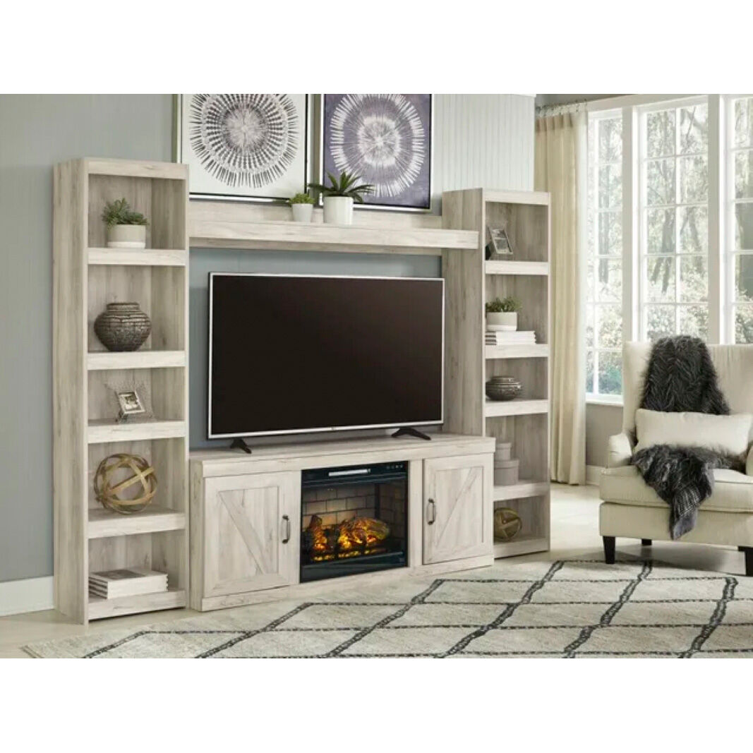 Bellaby 4 Piece 60 Inch Electric Fireplace Entertainment Center - QK1083336_ASHL_LF1_RM
