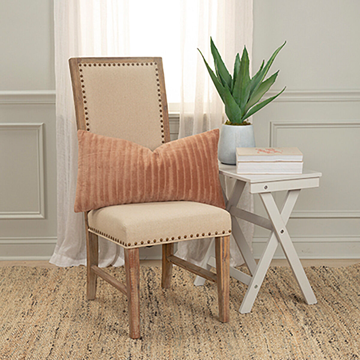 Velvet Mod Stripe Down Filled Lumbar Pillow - QK1085707_HOMT_LF1_RM