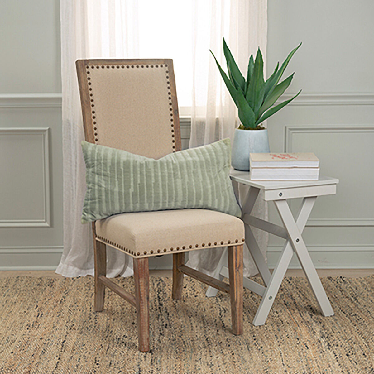 Velvet Mod Stripe Down Filled Lumbar Pillow - QK1085708_HOMT_LF1_RM