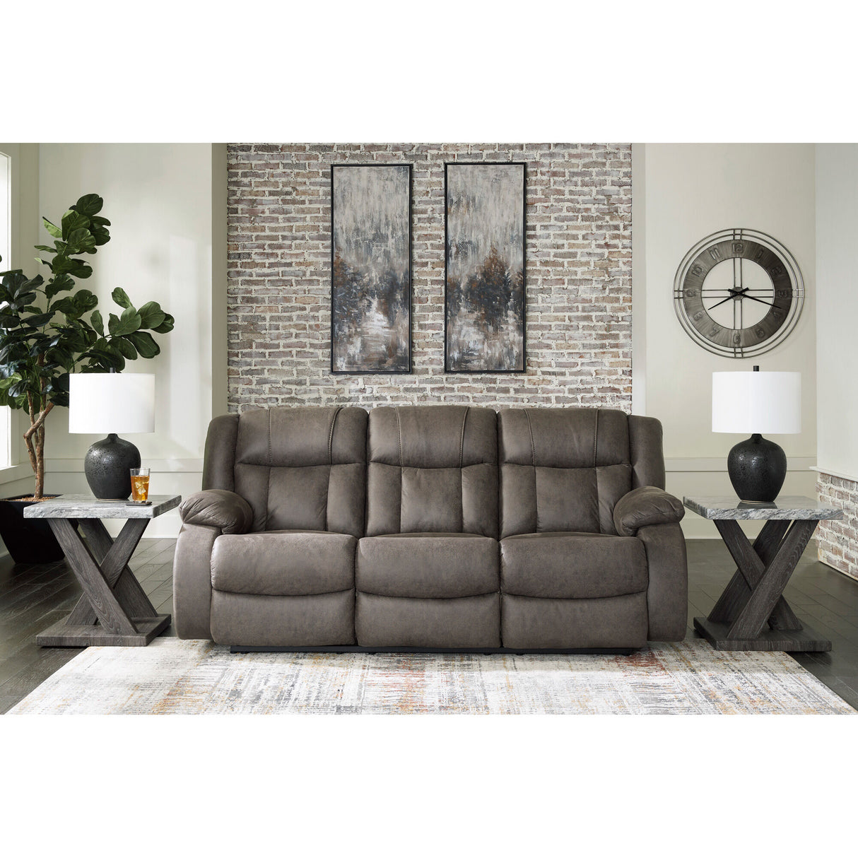 First Base Reclining Sofa - QK1086601_ASHL_LF2_RM