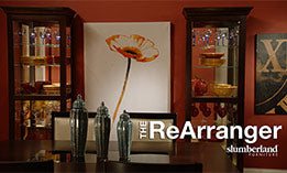 Slumberland the ReArranger with curio cabinets