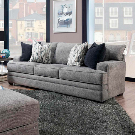 Brown leather sofa