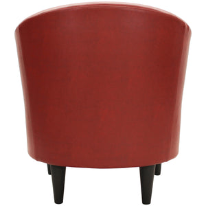 Back view of Windsor Red Accent Chair