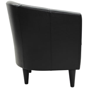 Side view of Windsor Black Accent Chair