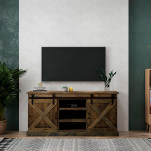 A room setting featuring Farmhouse Barnwood 66 Inch Console