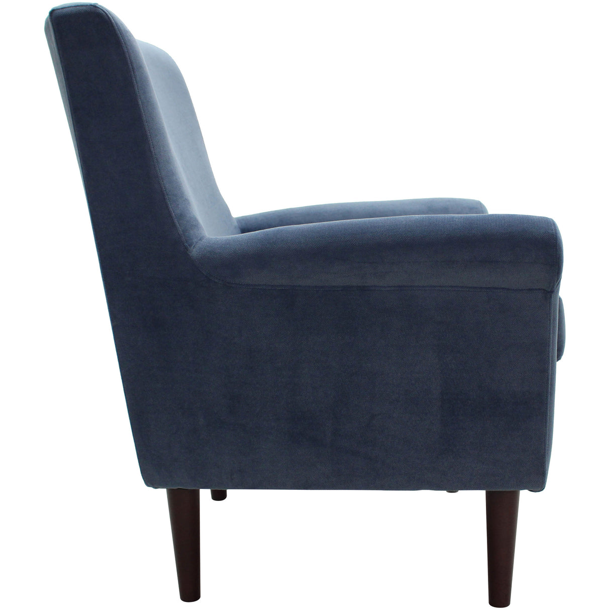 Side view of Ellis Navy Accent Chair