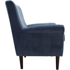Side view of Ellis Navy Accent Chair