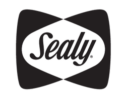 Sealy logo in black and white on a white background