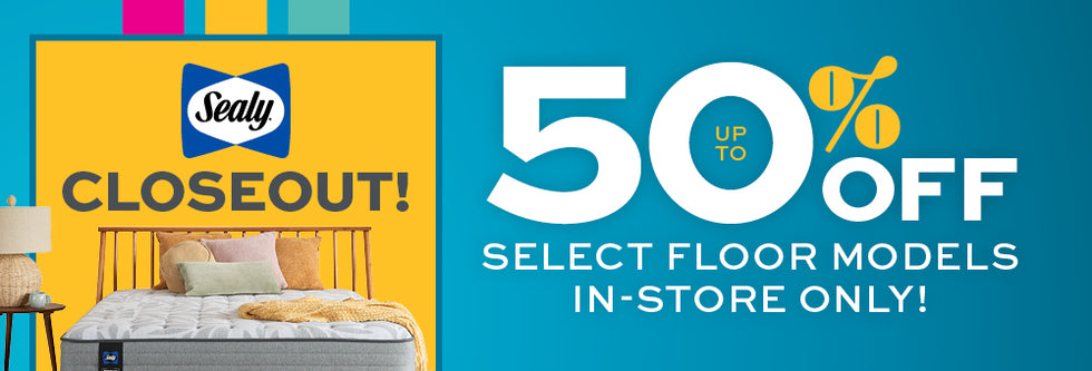 Up to 50% off select floor models, in-store only!