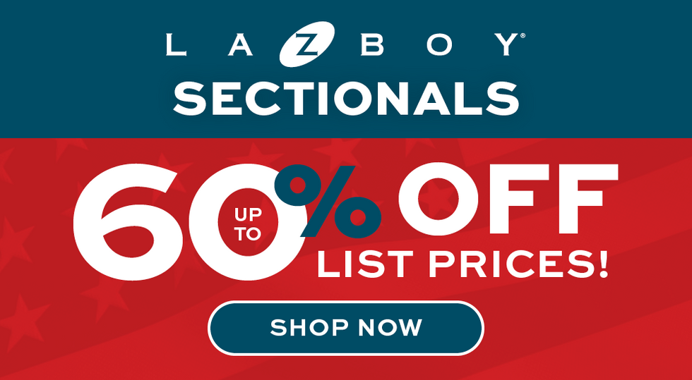 La-Z-Boy Sectionals up to 60% off List Prices!  Shop Now