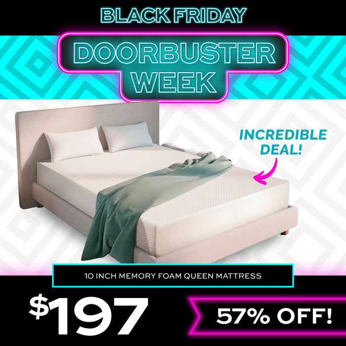 Black Friday Doorbuster Week 10 Inch Memory Foam Queen Mattress $197