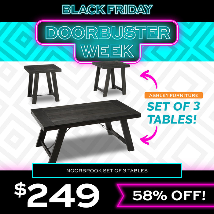 Black Friday Doorbuster Week Ashley Furniture Noorbrook Set of 3 Tables $249