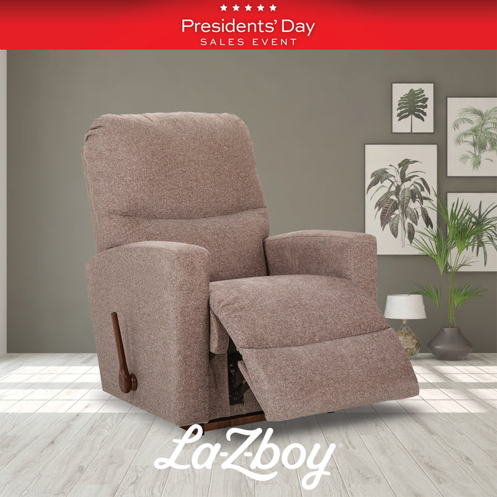 La-Z-Boy recliner chair in a living room setting with 'Presidents' Day Sales Event' banner.
