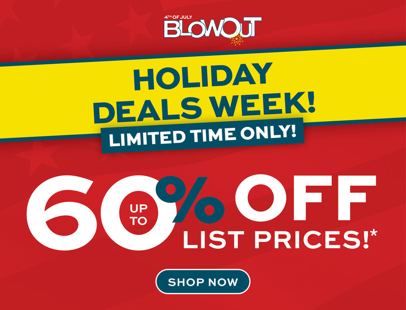 Promotional banner for a holiday deals week with 60% off list prices offer.