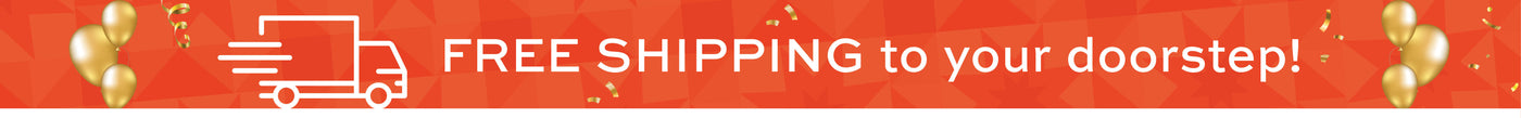 Promotional banner with 'Free Shipping to your doorstep!' text on an orange background.