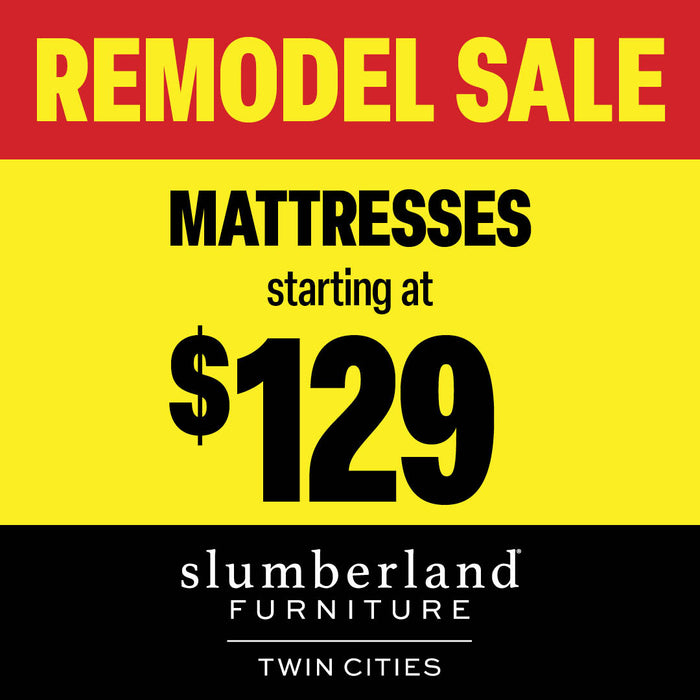 Slumberland Furniture Twin Cities remodel sale advertisement with mattresses starting at $129.