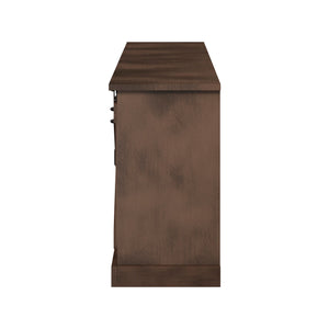 Side view of Farmhouse Barnwood 85 Inch Console