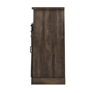 Right side view of Farmhouse Barnwood 66 Inch Fireplace Console