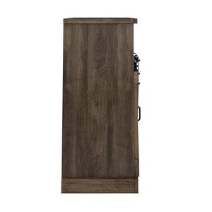 Side view of Farmhouse Barnwood 66 Inch Fireplace Console