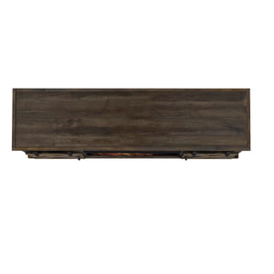 Top view of Farmhouse Barnwood 66 Inch Fireplace Console