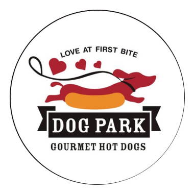 Dog park gourmet hot dogs logo