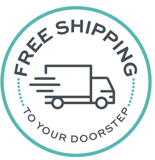 Free shipping icon with a truck graphic and text on a white background