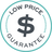 Circular logo with 'Low Price Guarantee' text and a dollar sign symbol.