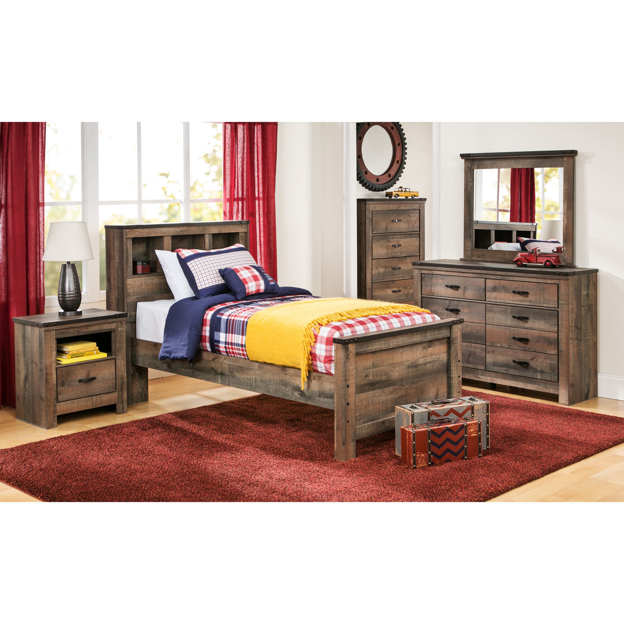 Trinell Bookcase Bed - PASH443_ASHL_LF1_RM