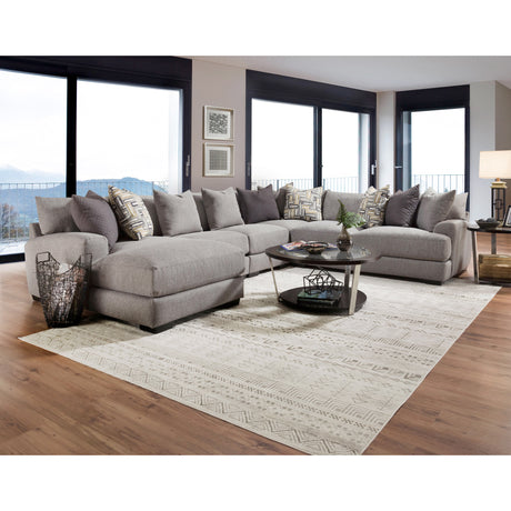 Wake 5 Piece Left Chaise Sectional and Ottoman