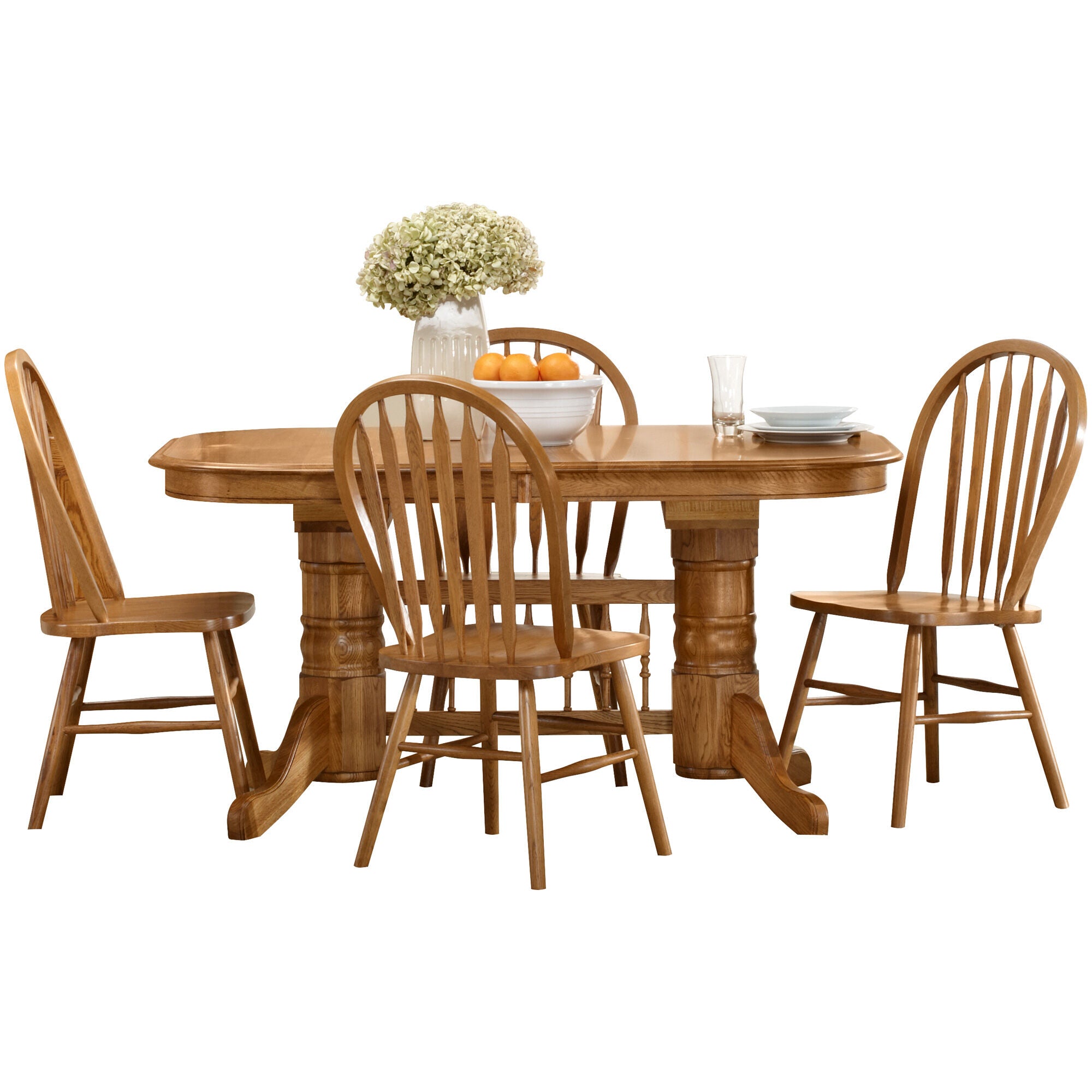 Jefferson 5 Piece Arrow Back Trestle Laminate Dining Set