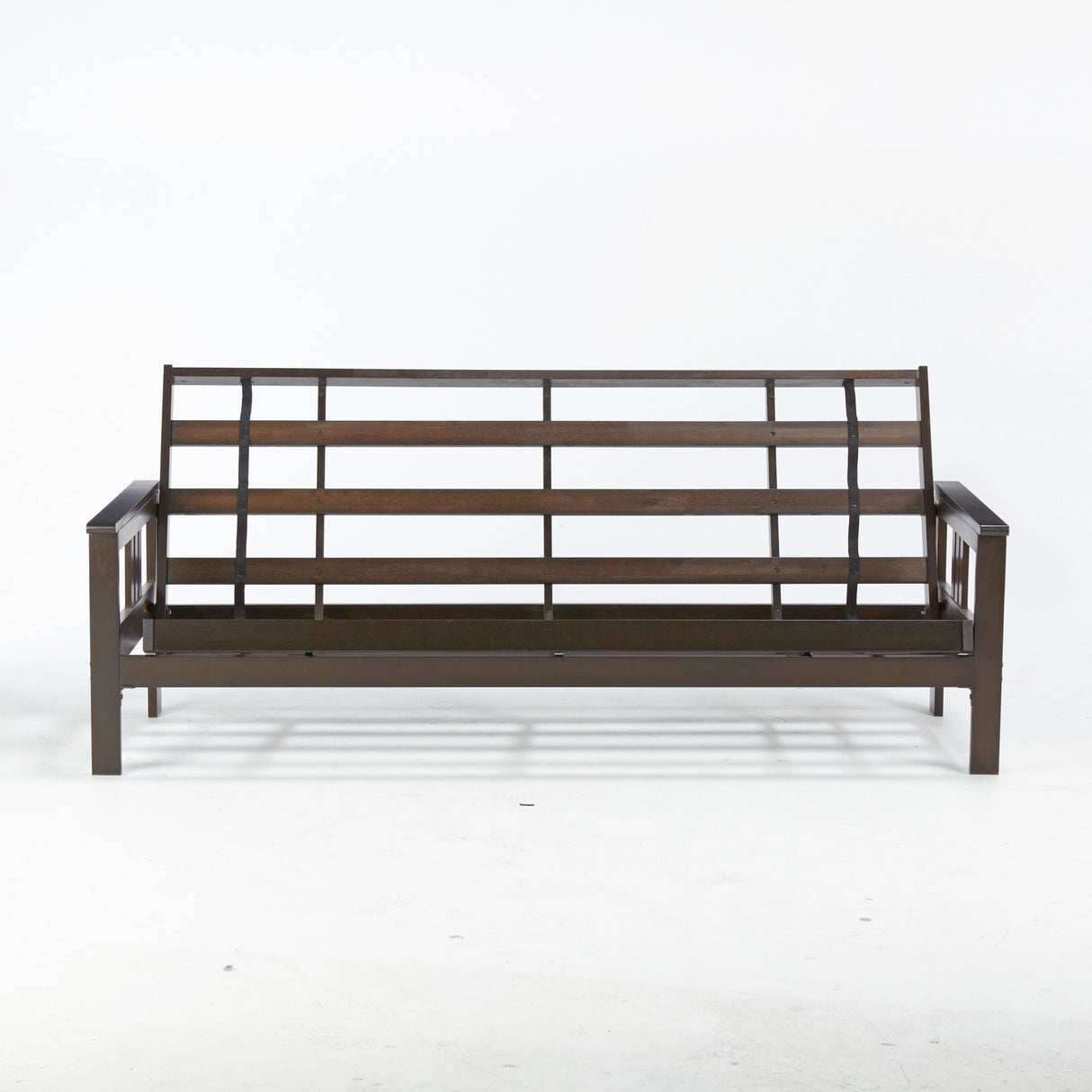 Detail view of Colfax Espresso Futon Frame