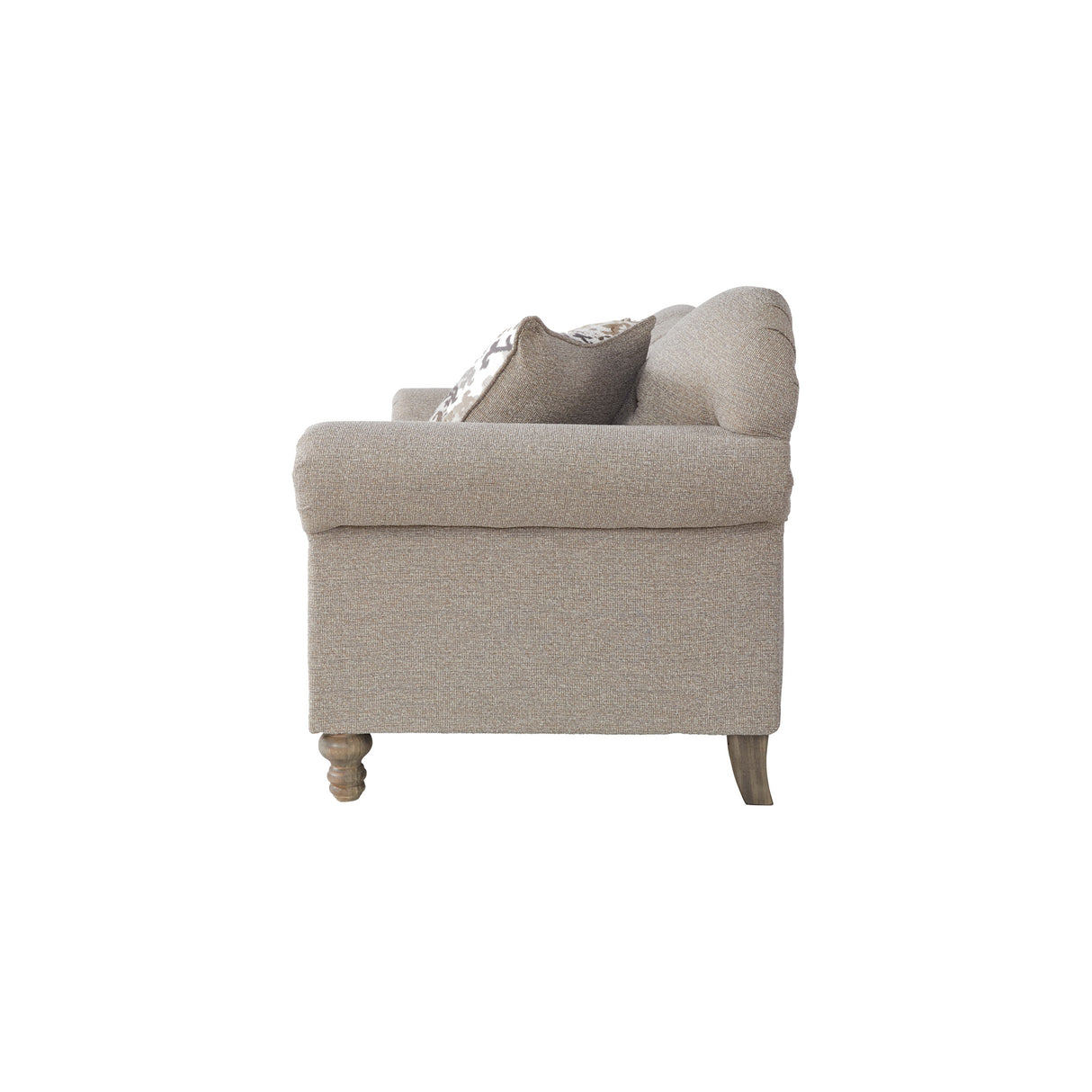 Side view of Farlow Oyster Loveseat