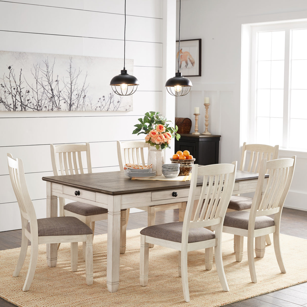 A room setting featuring Northway Brown 5 Piece Dining Set