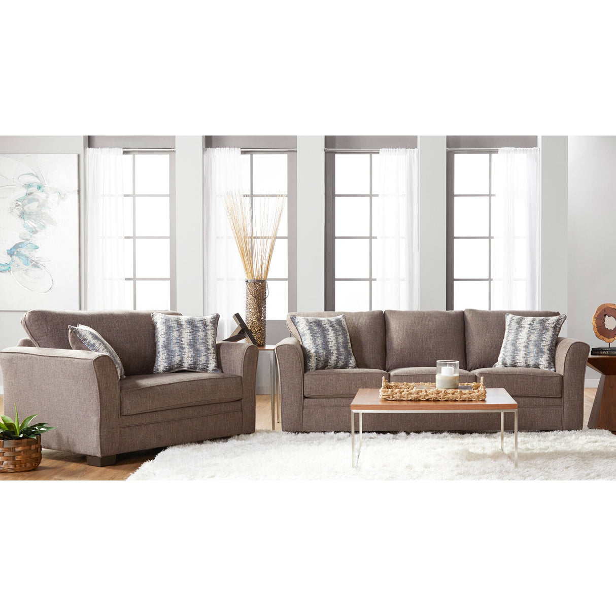 A room setting featuring Bolster Umber Twin Sleeper