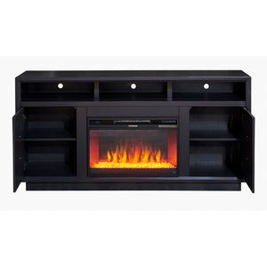 Open view of Sunset Seal 67 Inch Fireplace Console