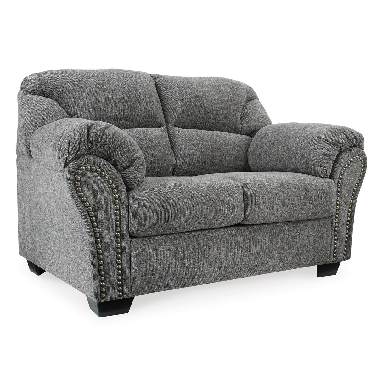 Front right view of Allmaxx Gray Loveseat