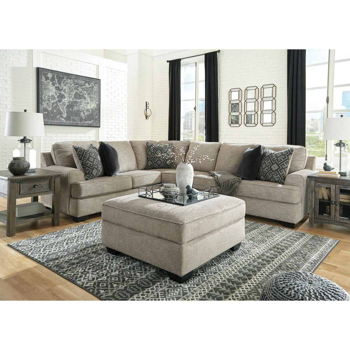 A room setting featuring Bovarian Stone 3 Piece Right Sectional