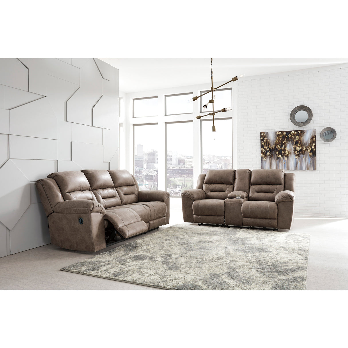 Stoneland Reclining Console Loveseat