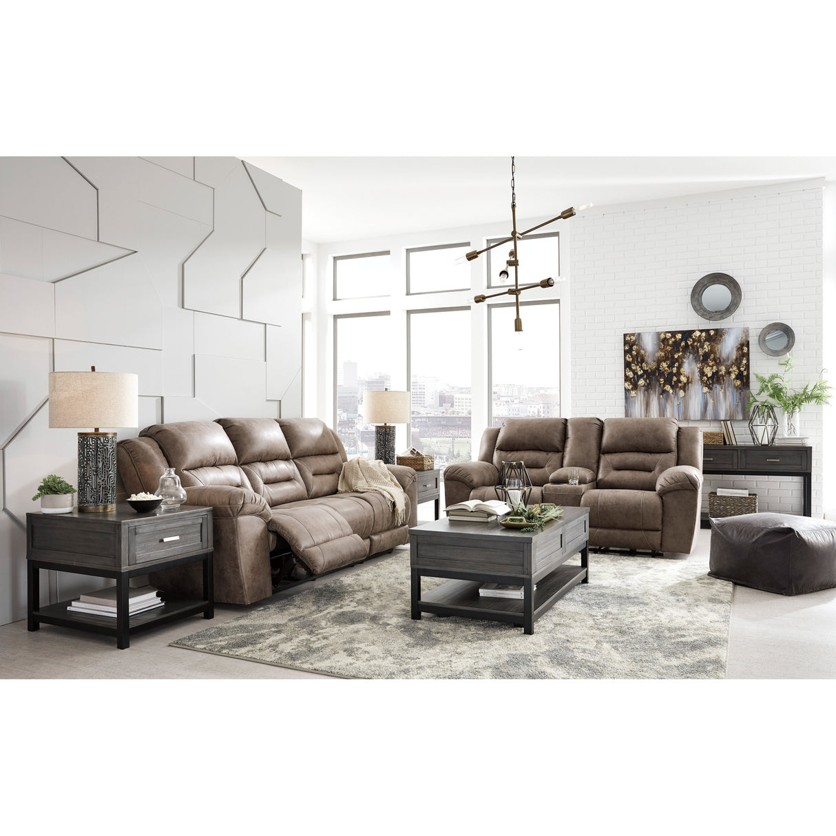 Stoneland Reclining Console Loveseat