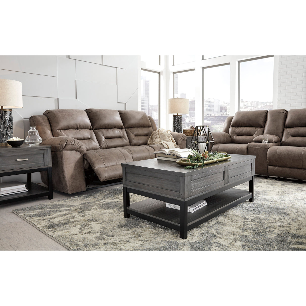 Stoneland Reclining Console Loveseat