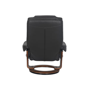 Back view of Hana Gray Recliner with Ottoman