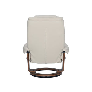 Back view of Hana White Recliner with Ottoman