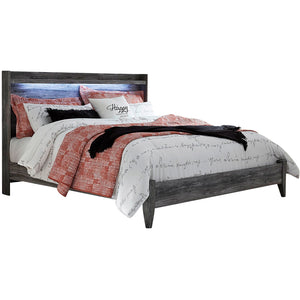 Front left view of Baystorm Gray King Panel Bed