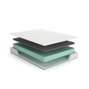 Detail image of Ashley Chime 8 Inch Memory Foam Queen Mattress with overlay of product dimensions