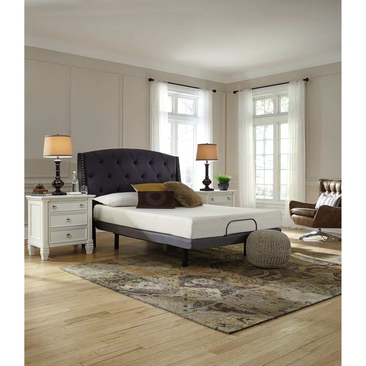Room setting 2 featuring Ashley Chime 8 Inch Memory Foam Queen Mattress