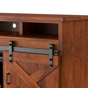 Detail view of Farmhouse Aged Whiskey 94 Inch Fireplace Console
