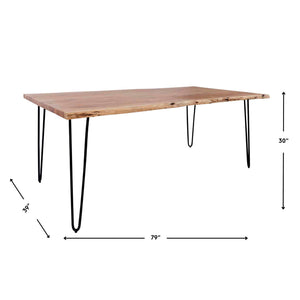 Back view of Natures Edge Natural 79 Inch Dining Table