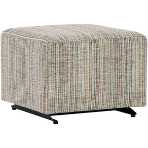 Detail image of Gemily Brown Ottoman with overlay of product dimensions