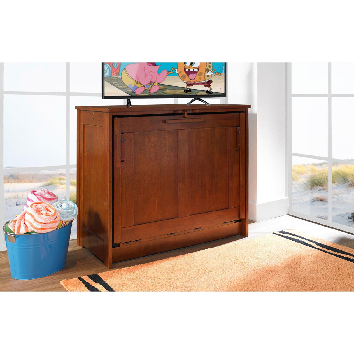 Orion Cherry Twin Cabinet Bed QK1045805